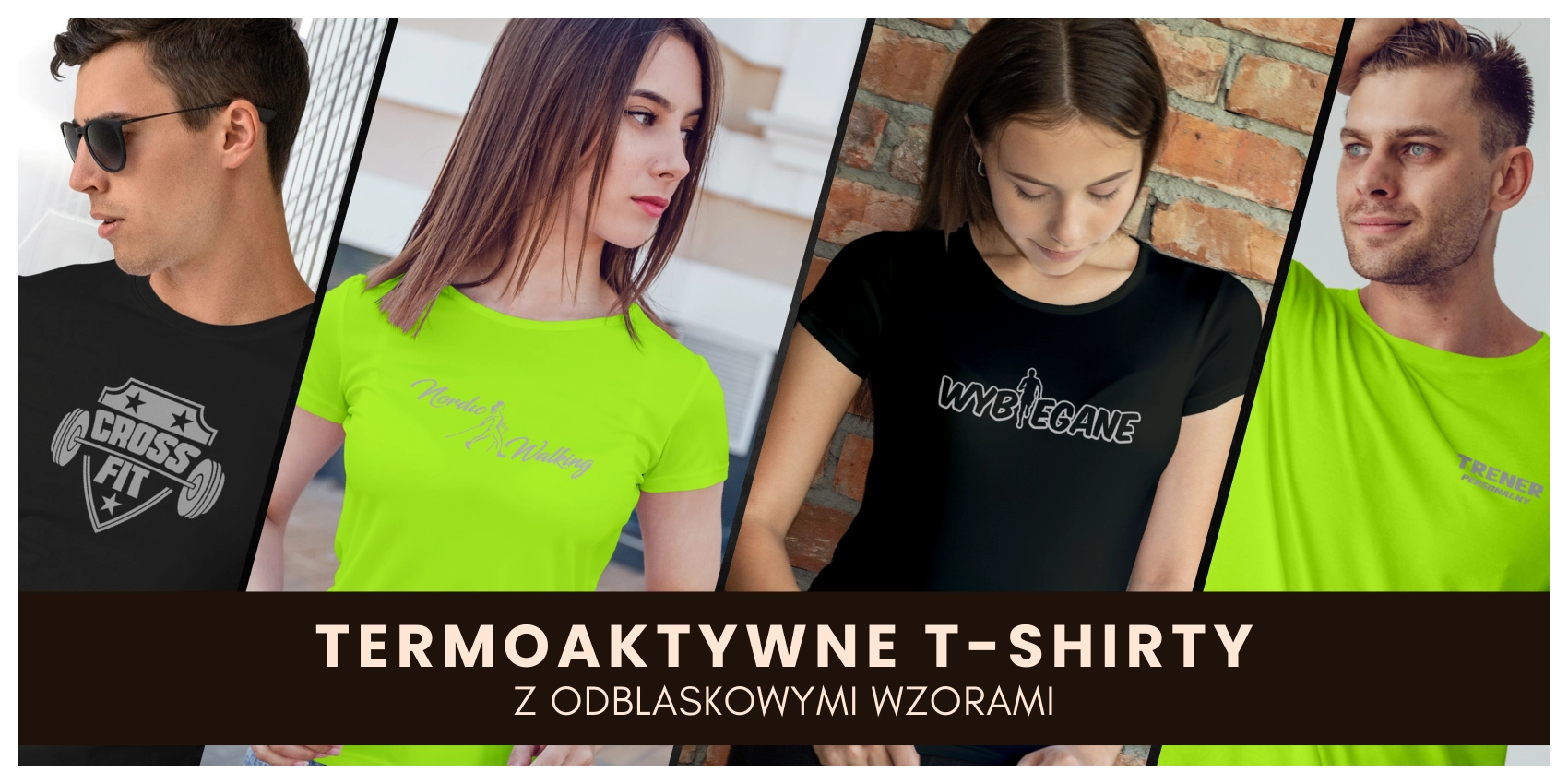 Sportowe koszulki z odblaskowym nadrukiem