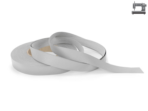Odblaskowa taśma do wszycia srebrna 2,5 cm / 10 mb.