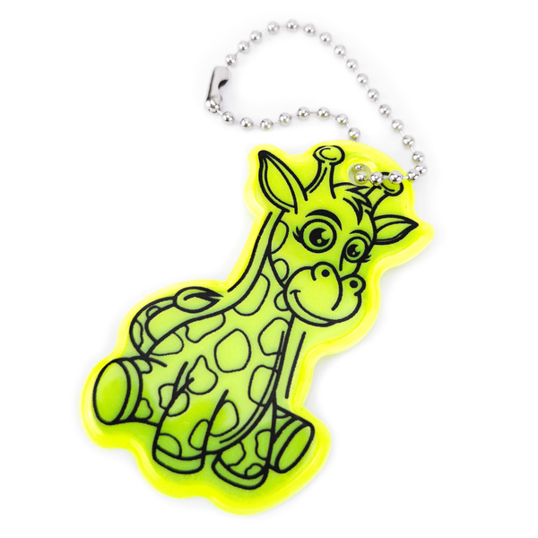 Zawieszka odblaskowa na łańcuszku - ŻYRAFA