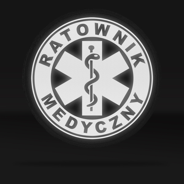 RATOWNIK MEDYCZNY naszywka odblaskowa z eskulapem