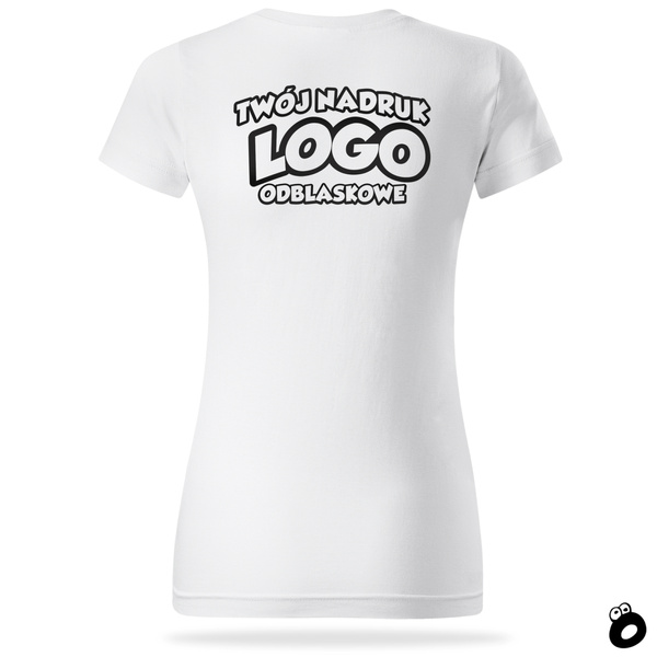 Damska bawełniana koszulka T-shirt z własnym nadrukiem - kolor biały