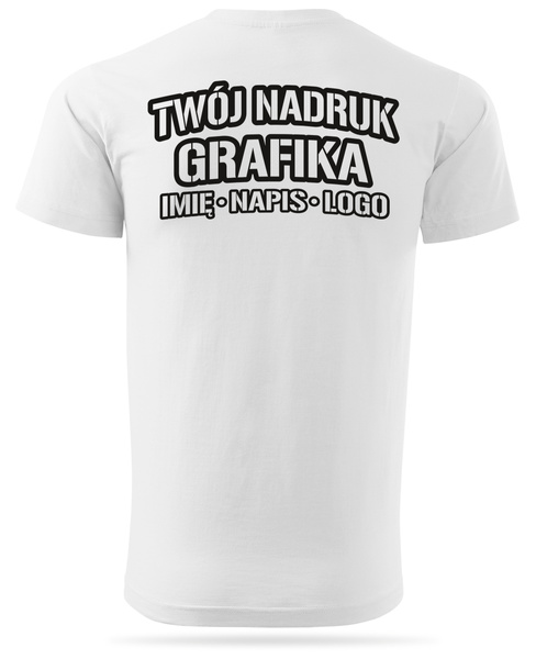 Biała męska koszulka T-shirt z własnym nadrukiem