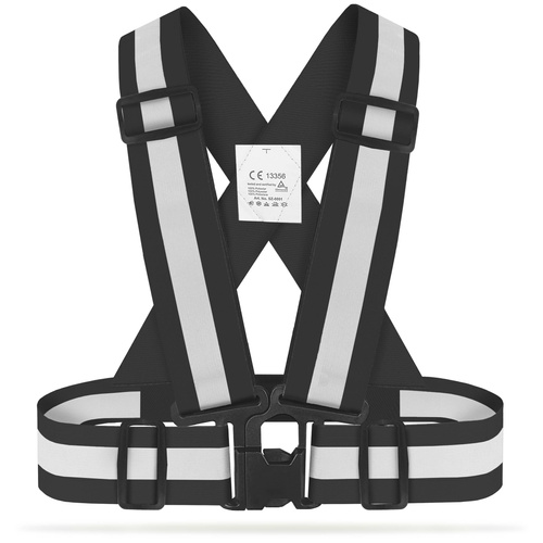 Odblaskowe szelki gumowe-czarne