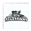 TRIATHLON 2 odblaskowa naklejka na auto czarna
