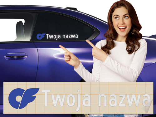 Naklejka z logiem ONLY FANS i Twoją nazwą social mediów - srebrny odblask