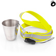 Zestaw imprezowy smycz odblaskowa ŻÓŁTA z kieliszkiem metalowym
