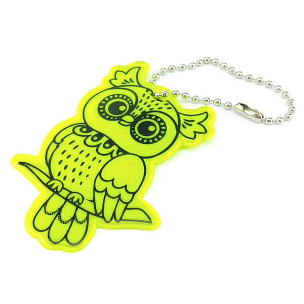 Zawieszka odblaskowa na łańcuszku - SOWA ŻÓŁTA