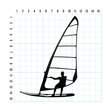 WINDSURFING odblaskowa naklejka na auto czarna