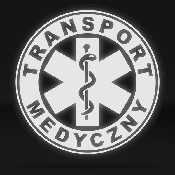 TRANSPORT MEDYCZNY naszywka odblaskowa z eskulapem