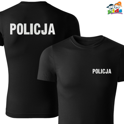 Dziecięca koszulka z nadrukiem odblaskowym POLICJA