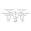 DRON 3 odblaskowa naklejka na auto srebrna