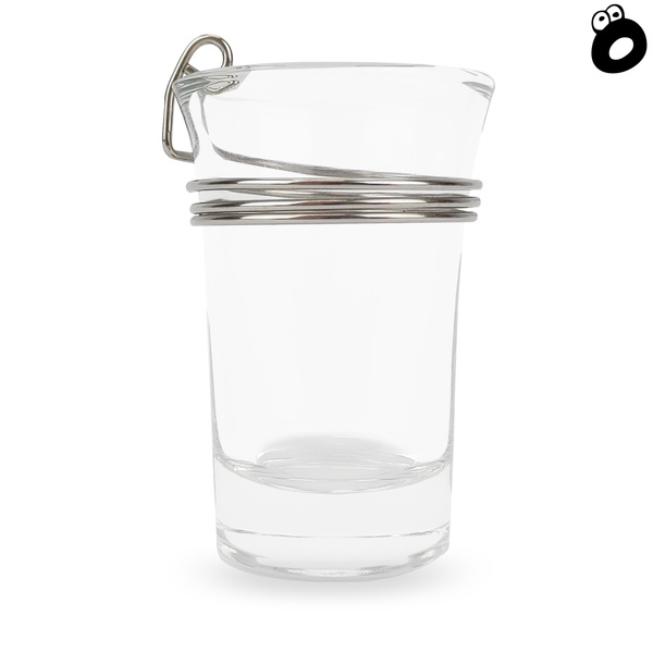 Zestaw imprezowy smycz odblaskowa ŻÓŁTA z kieliszkiem szklanym