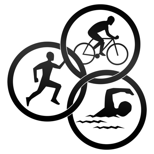TRIATHLON odblaskowa naklejka na auto czarna