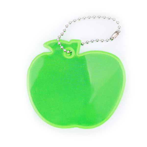 Zawieszka odblaskowa na łańcuszku - JABŁUSZKO ZIELONE
