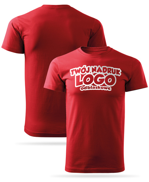 Czerwona męska koszulka T-shirt z własnym nadrukiem