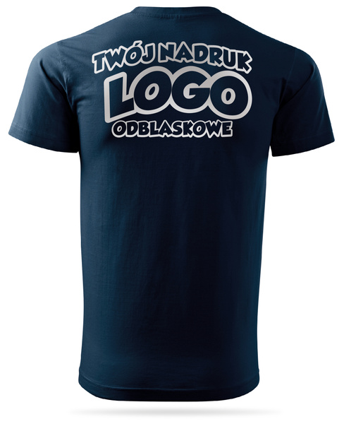Granatowa męska koszulka T-shirt z własnym nadrukiem 