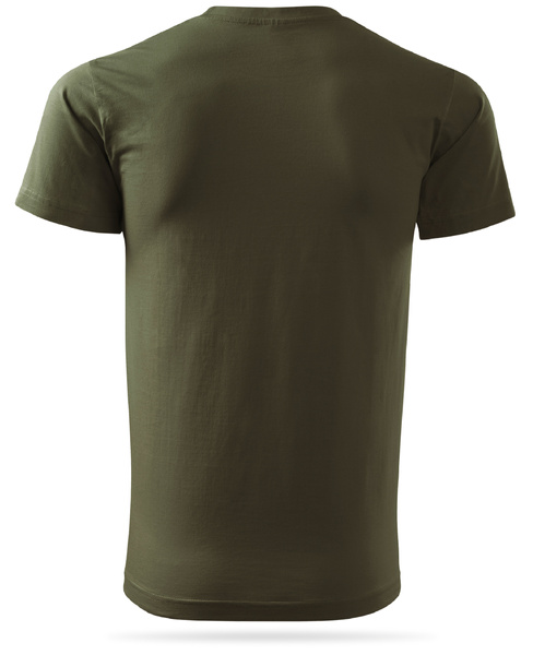 Zieleń wojskowa męska koszulka T-shirt z własnym nadrukiem