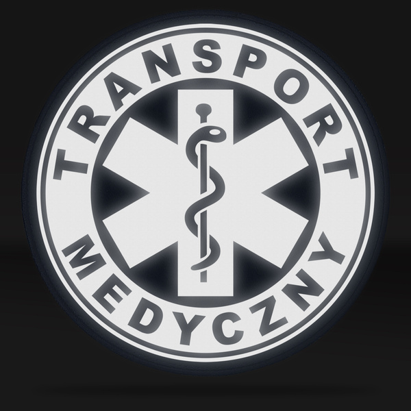 TRANSPORT MEDYCZNY emblemat odblaskowy z eskulapem