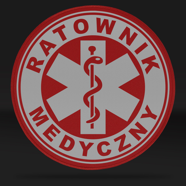 RATOWNIK MEDYCZNY naszywka odblaskowa z eskulapem