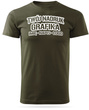 Zieleń wojskowa męska koszulka T-shirt z własnym nadrukiem 