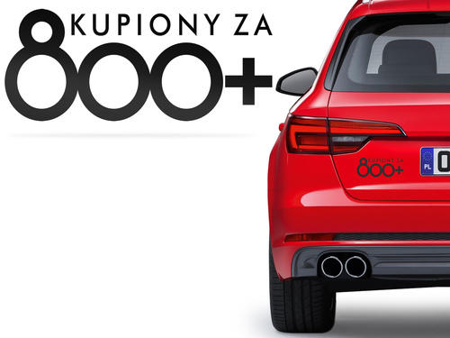 Kupiony za 800+ odblaskowa naklejka - czarna