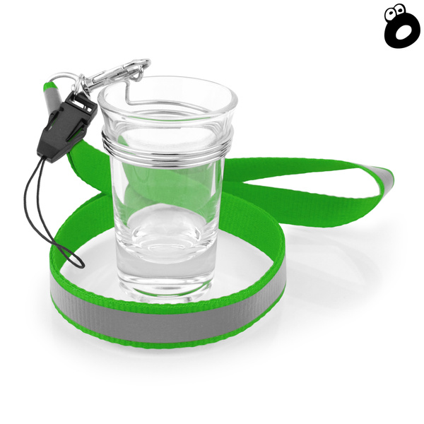 Zestaw imprezowy smycz odblaskowa ZIELONA z kieliszkiem szklanym