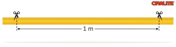 Odblaskowa taśma samoprzylepna ORALITE 2,5 cm / 1 metr - żółta