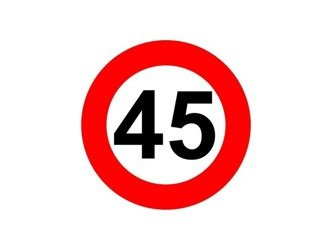 Naklejka znak ograniczenie prędkości 45 km/h
