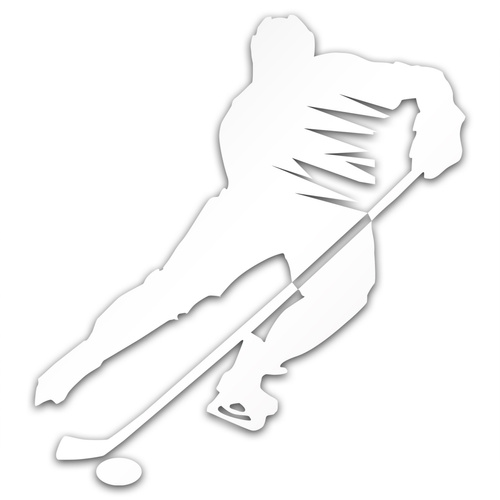 HOKEJ odblaskowa naklejka na auto srebrna