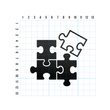 PUZZLE odblaskowa naklejka - czarna