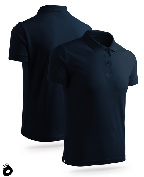 Zestaw 3 sztuk męskich koszulek bawełnianych polo - kolor granatowy