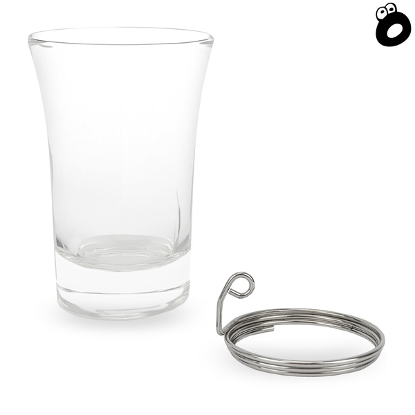 Zestaw imprezowy smycz odblaskowa POMARAŃCZOWA z kieliszkiem szklanym