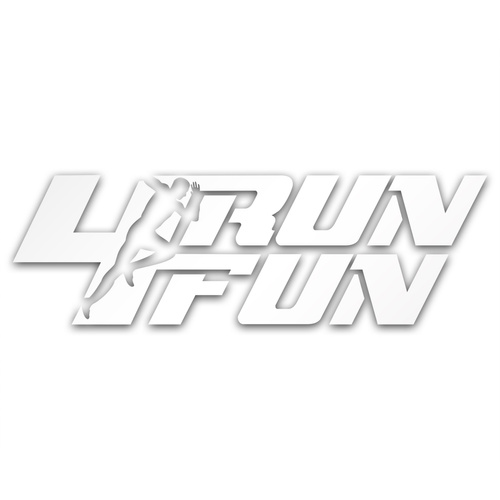 RUN 4 FUN odblaskowa naklejka na auto srebrna