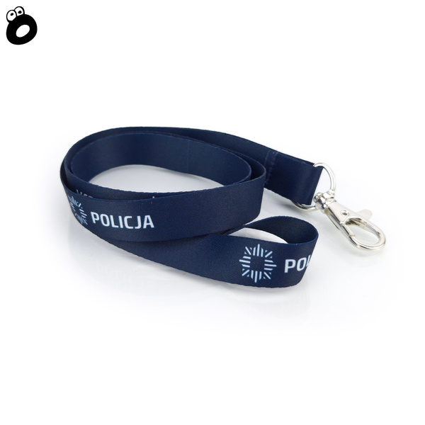 Smycz z karabińczykiem do identyfikatora nadruk POLICJA