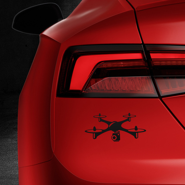 DRON 4 odblaskowa naklejka na auto czarna