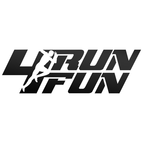 RUN 4 FUN odblaskowa naklejka na auto czarna