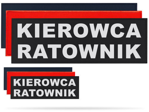 KIEROWCA RATOWNIK zestaw naszywek odblaskowych