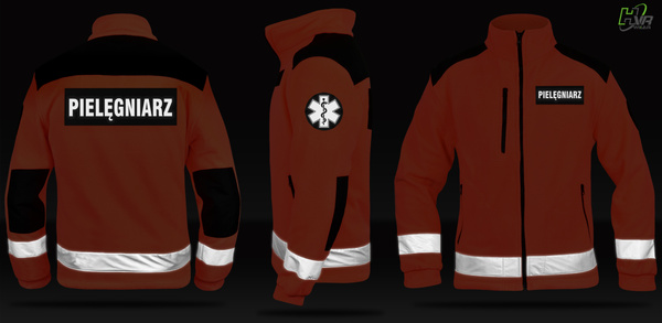 Bluza polarowa z emblematami PIELĘGNIARZ