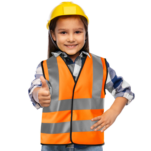 Kamizelka odblaskowa dla dzieci, kolor pomarańczowy fluo, wzrost 116 - 140 cm