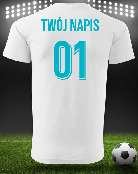 Bawełniana koszulka męska T-shirt z TWOIM NAPISEM I NUMEREM