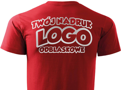 Czerwona męska koszulka T-shirt z własnym nadrukiem