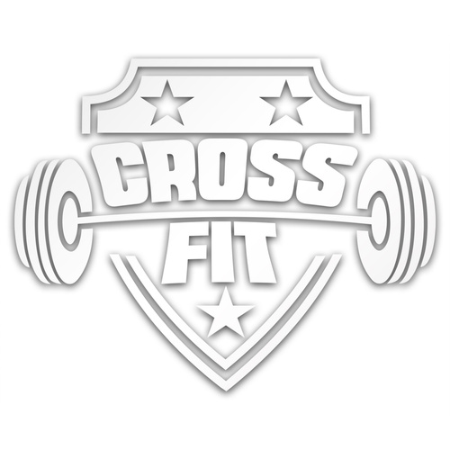 CROSSFIT 10 odblaskowa naklejka na auto srebrna