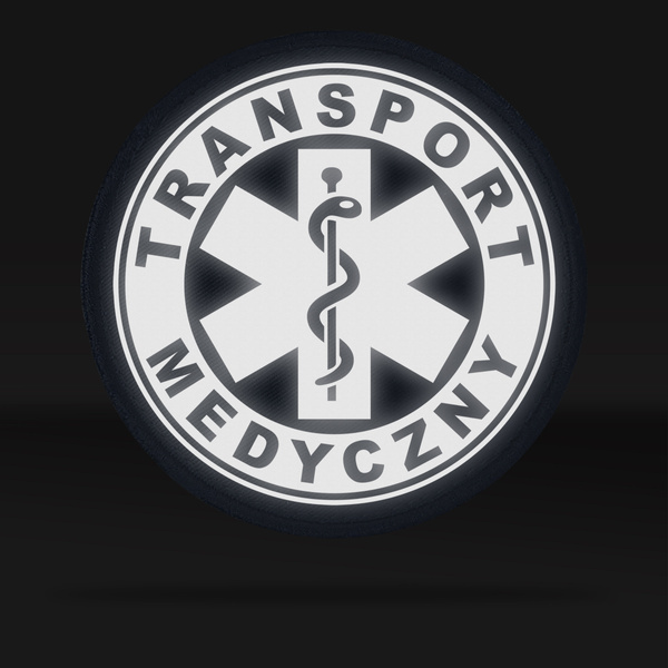 TRANSPORT MEDYCZNY emblemat odblaskowy z eskulapem