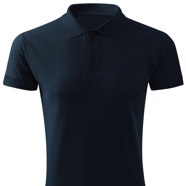 Koszulka męska bawełniana polo - kolor granatowy