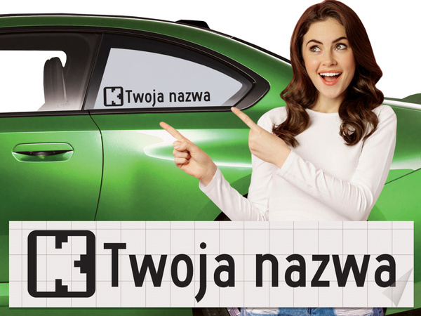 Naklejka z logiem KICK i Twoją nazwą social mediów - czarny odblask