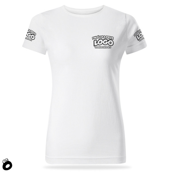 Damska bawełniana koszulka T-shirt z własnym nadrukiem - kolor biały