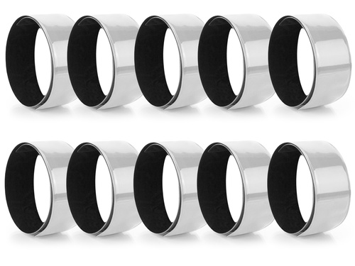 Komplet odblaskowych opasek samozaciskowych - 10 sztuki kolor srebrny