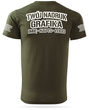Zieleń wojskowa męska koszulka T-shirt z własnym nadrukiem 