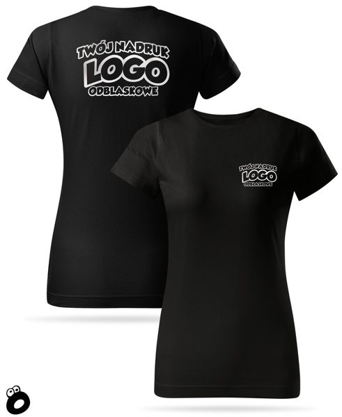 Damska bawełniana koszulka T-shirt z własnym nadrukiem - kolor czarny