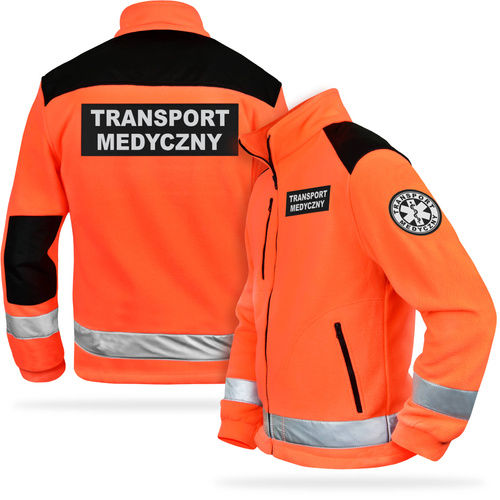 Bluza polarowa z emblematami TRANSPORT MEDYCZNY